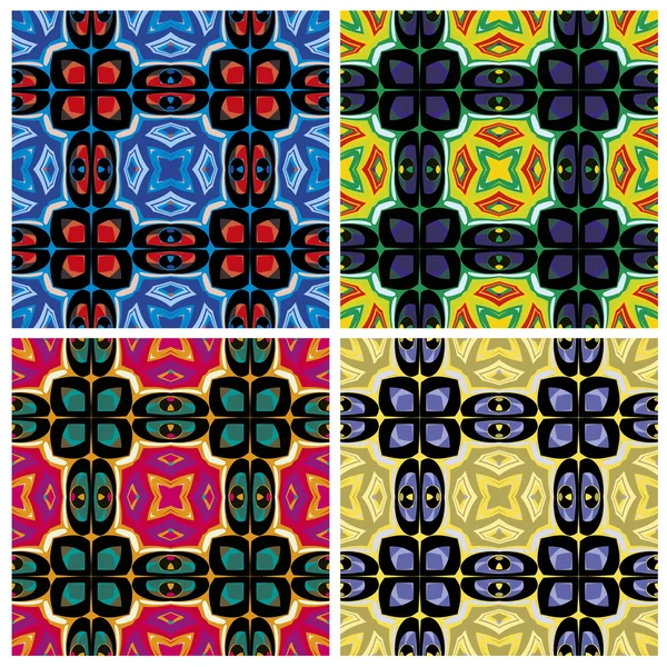 Set of artistic African textile designs — Stock Vector