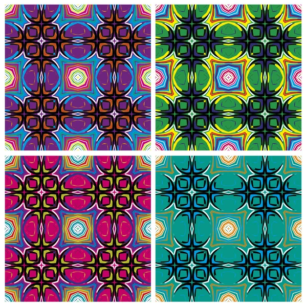 Set of artistic African textile designs — Stock Vector