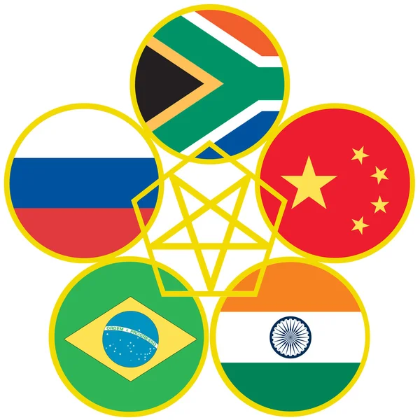 Acuerdo comercial BRICS — Vector de stock