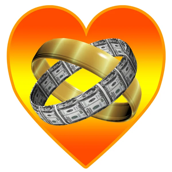 Marriage for love and for money — Stock Photo, Image