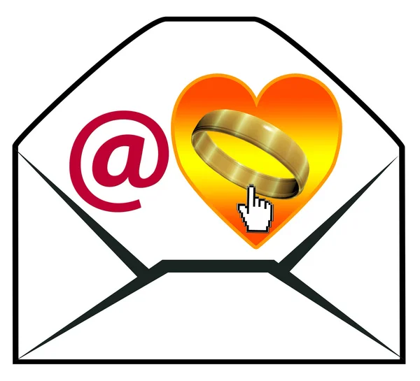 Proposing marriage by email — Stock Photo, Image