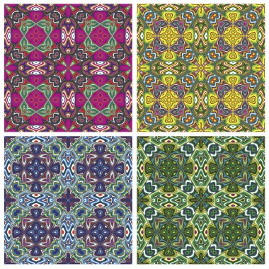 manevi semboller ile modern Hint Tekstil tasarım