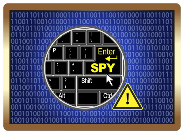 Caution Computer Spy — Stock Photo, Image