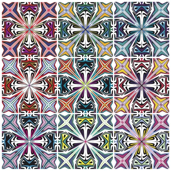 Set of seamless Native American vector patterns — Stock Vector