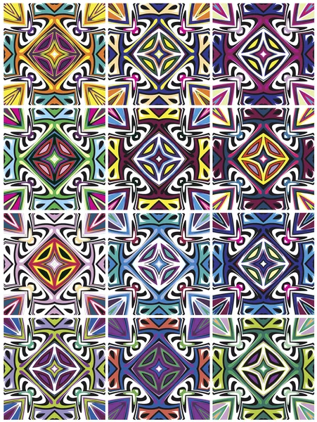 Conjunto de patrones de vectores nativos americanos sin costura — Archivo Imágenes Vectoriales