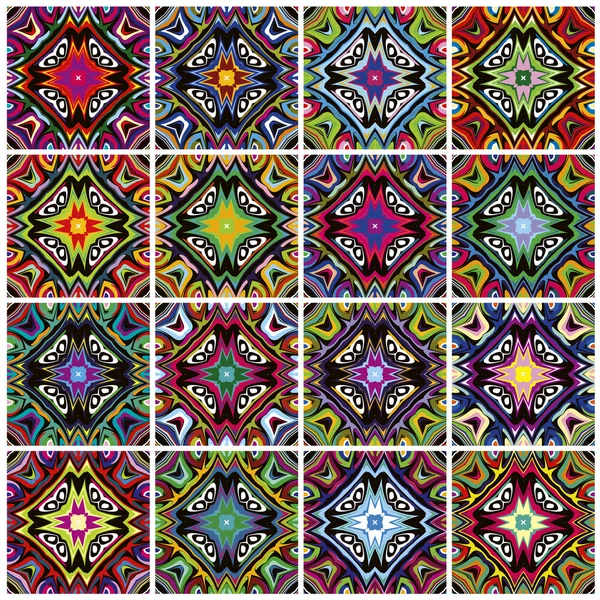 Set of seamless Native American vector patterns — Stock Vector