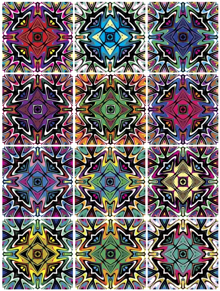 Set of seamless Native American vector patterns — Stock Vector