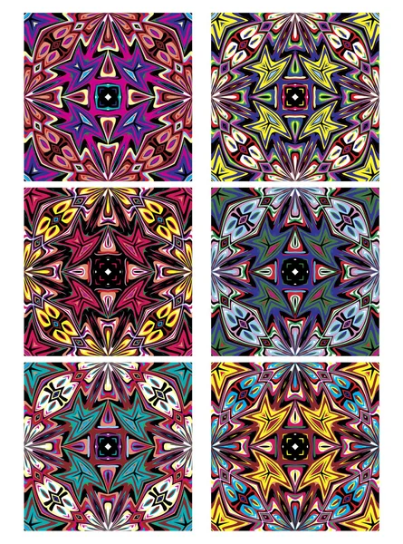 Set of seamless Native American vector patterns — Stock Vector