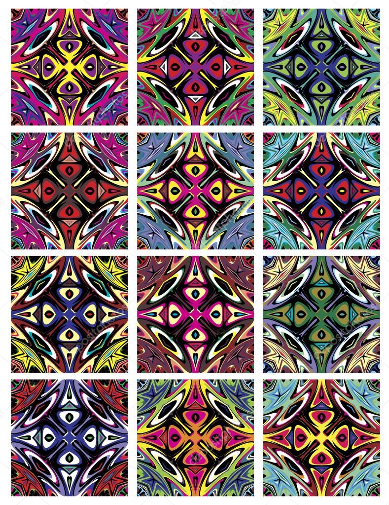 Set of seamless Native American vector patterns