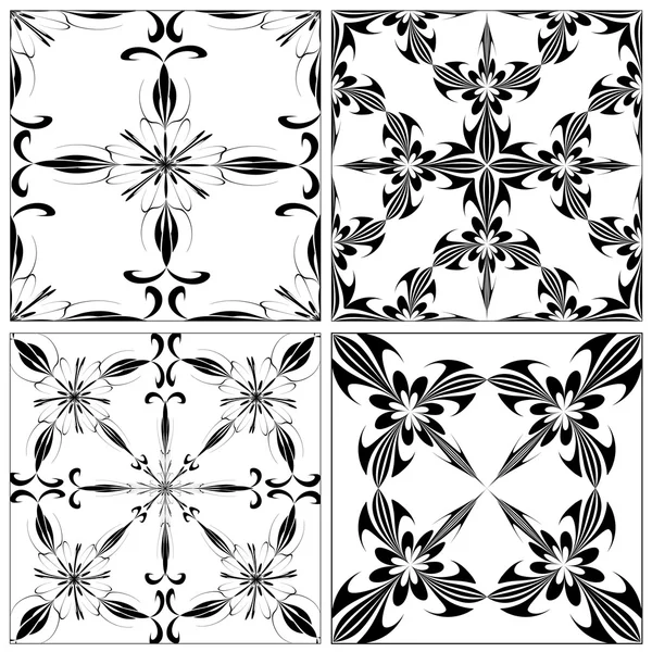 Set of Baroque tiles — Stock Vector