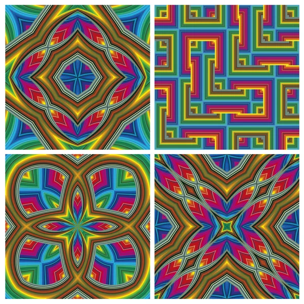 Psychedelic Pattern Set — Stock Vector