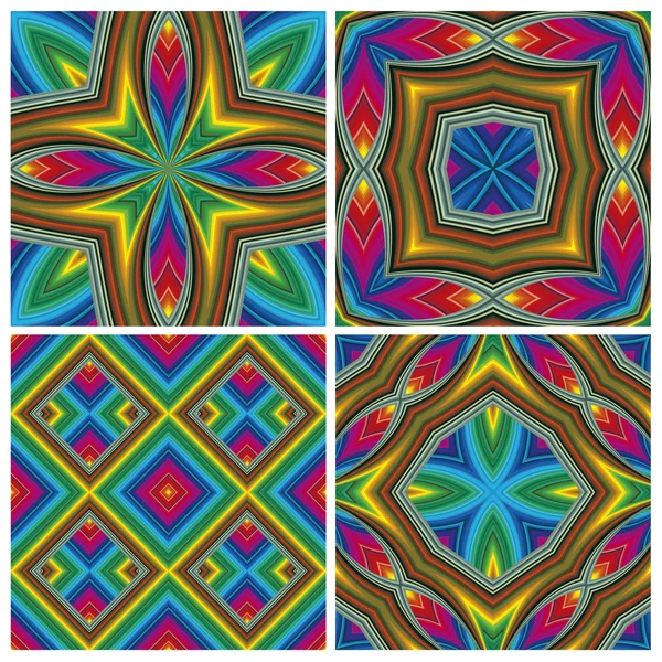 Psychedelic Pattern Set — Stock Vector