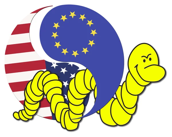 Szabadkereskedelmi megállapodás usa és az eu — Stock Fotó