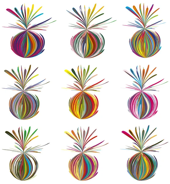 Ensemble de fontaines couleur — Image vectorielle