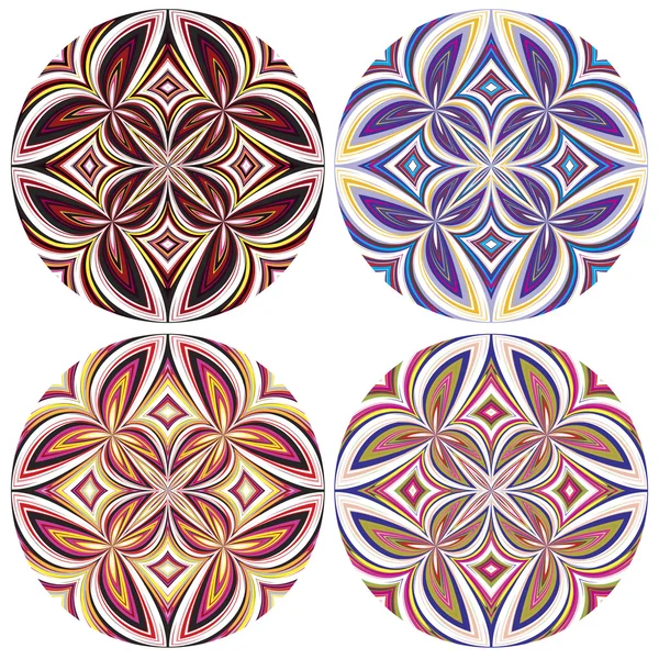 Round African Pattern Set — Stock Vector