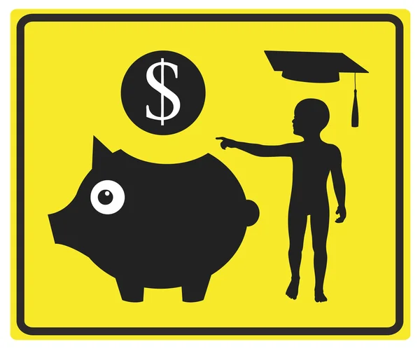 Dinero para la educación — Vector de stock