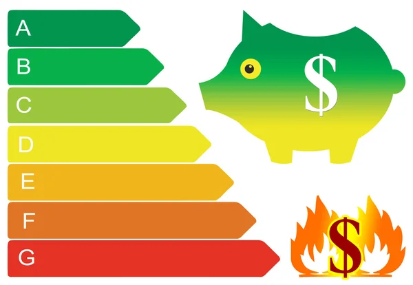 Energie-efficiëntie bespaart geld — Stockfoto