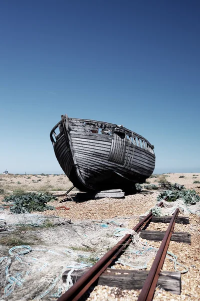 Arrastão naufrágio do navio de pesca abandonado — Fotografia de Stock