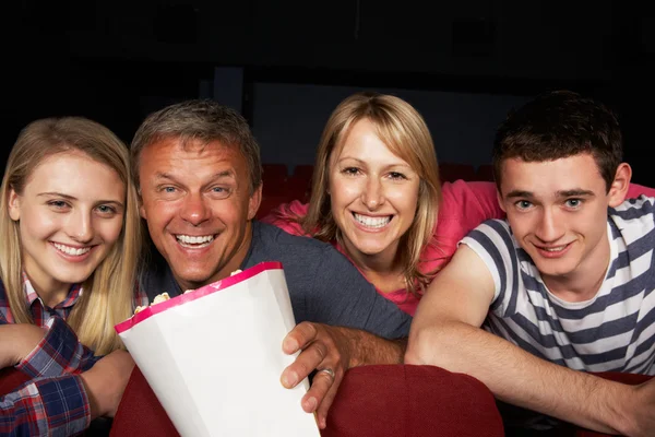 Teenage Family Watching Film In Cinema — Stock Photo, Image