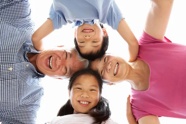 Chinese Grandparents With Grandchildren Looking Down Into Camera — Stock Photo, Image