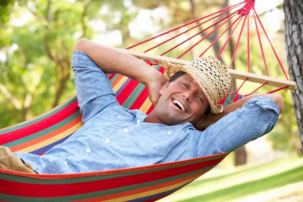 Man Relaxing In Hammock Stock Picture