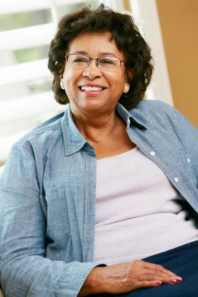 Portrait Of Happy Senior Woman At Home — Stock Photo, Image