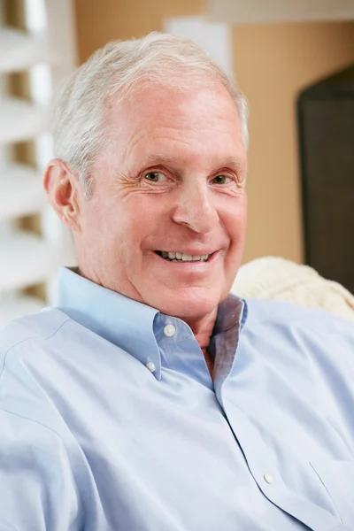 Portrait Of Smiling Senior Man At Home — Stock Photo, Image
