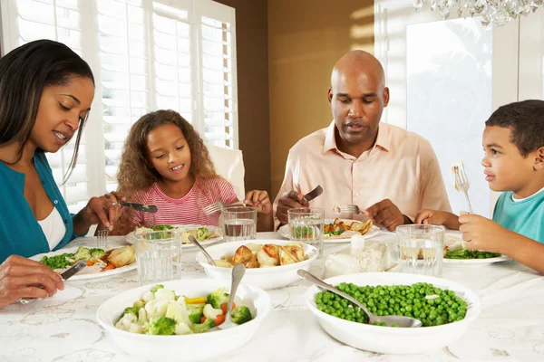 Family Enjoying Meal At Home — Stock Photo, Image