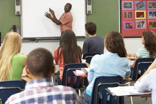 Teacher Using Interactive Whiteboard During Lesson Royalty Free Stock Images