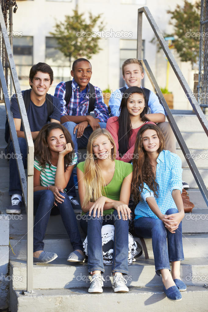 Outdoor school group teenager