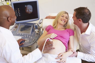 Pregnant Having 4D Ultrasound Scan clipart