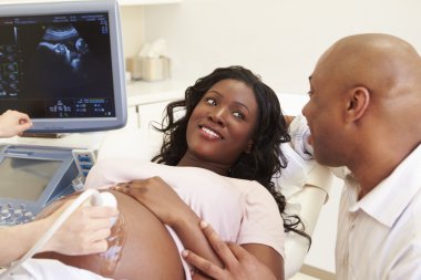 Pregnant Having 4D Ultrasound Scan clipart