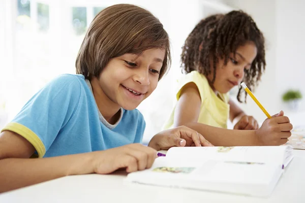 Niños haciendo deberes —  Fotos de Stock