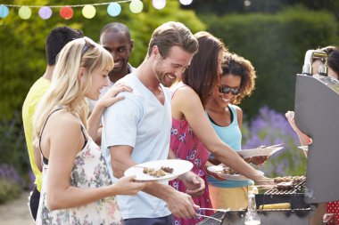 Friends Having Outdoor Barbecue clipart