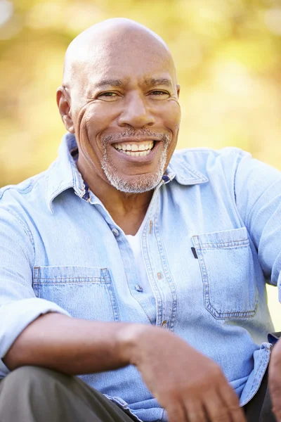 Man Relaxing In Autumn Landscape — Stock Photo, Image