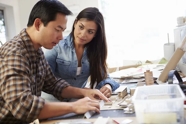Two Architects Making Models In Office Together — Stock Photo, Image