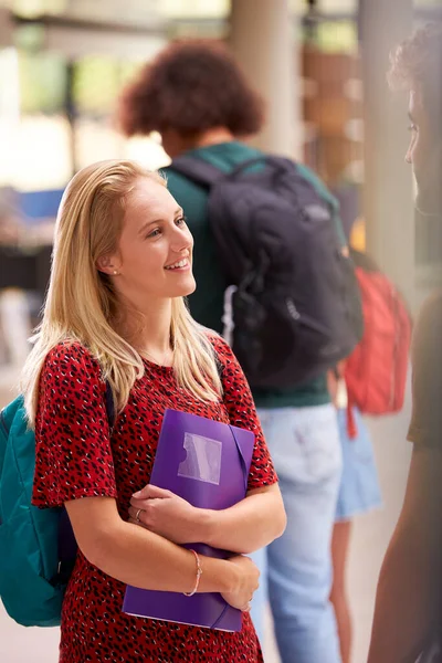 Усмішка Студентки Університеті Зайнятих Або Коледжі — стокове фото