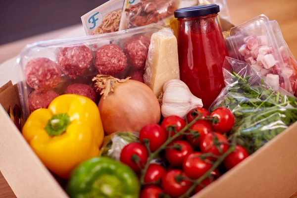 Close Recipe Cards Online Meal Kit Delivered Home — Fotografia de Stock