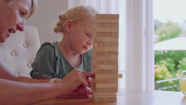 Des Images Belle Petite Fille Jouant Avec Jeu Blocs — Video