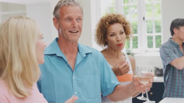 Group Multi Cultural Seniors Friends Summer Vacation Meeting Drinks Snacks — Vídeos de Stock