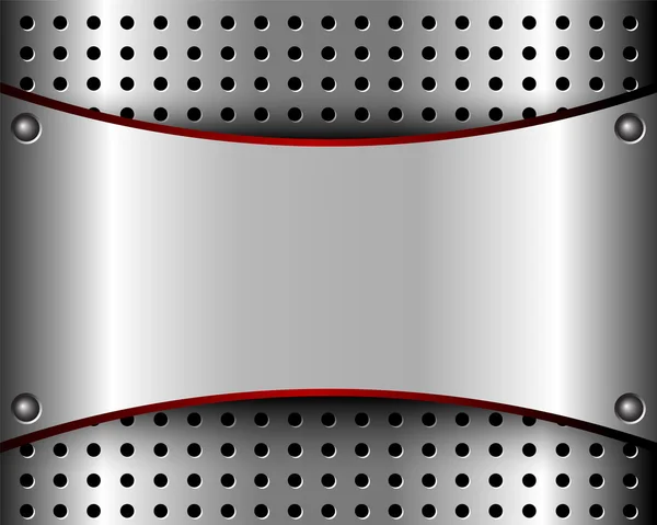 Arrière-plan avec une plaque métallique et grille — Image vectorielle