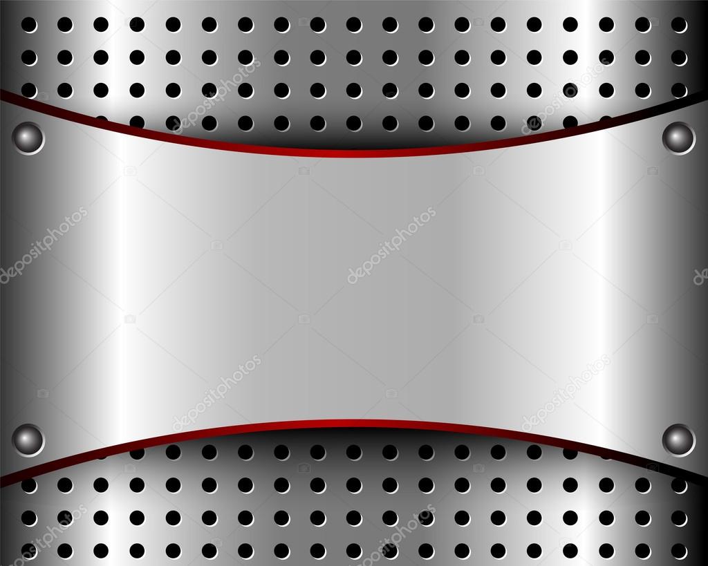 Background with a metal plate and grille