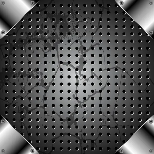 Grunge metal background with grid — Wektor stockowy