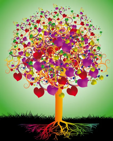 Magic Tree of Love — Stock Vector