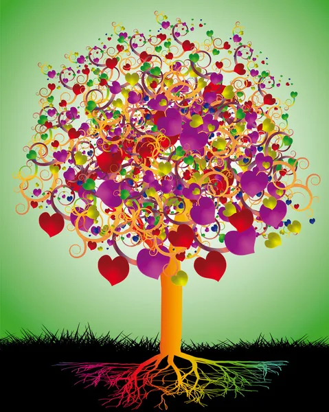 Sevgi sihirli ağaç — Stok Vektör