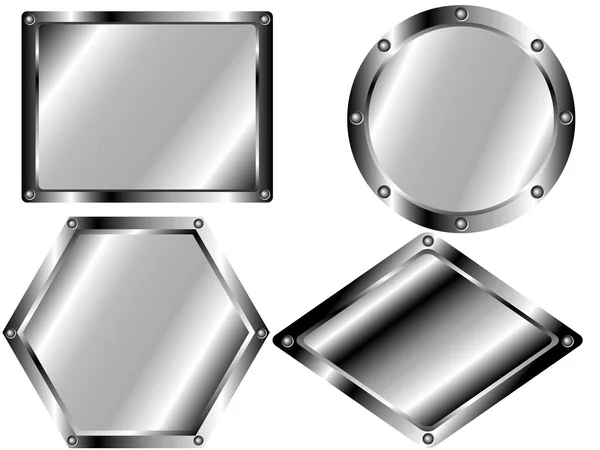 A set of metal plates 2 — Stock Vector