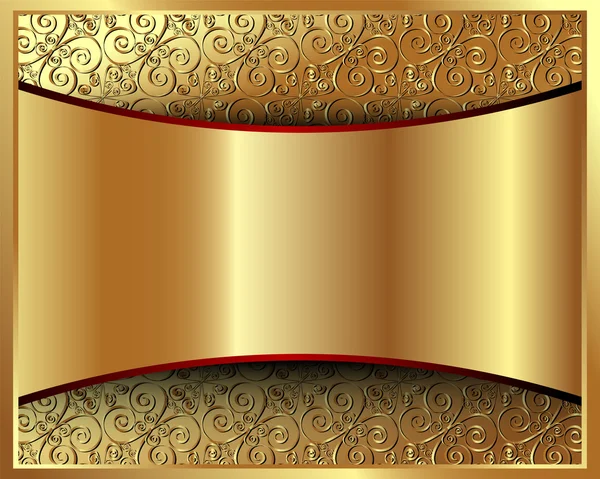 Metallic gold background with a pattern 2 — Stock Vector