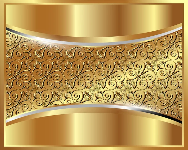 Metallic gouden achtergrond met een patroon — Stockvector