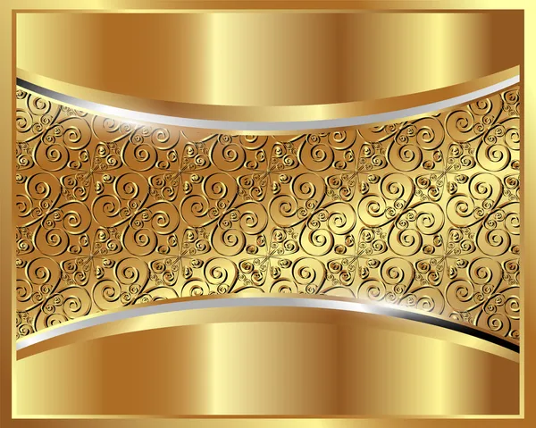 Metalliskt guld bakgrund med ett mönster — Stock vektor