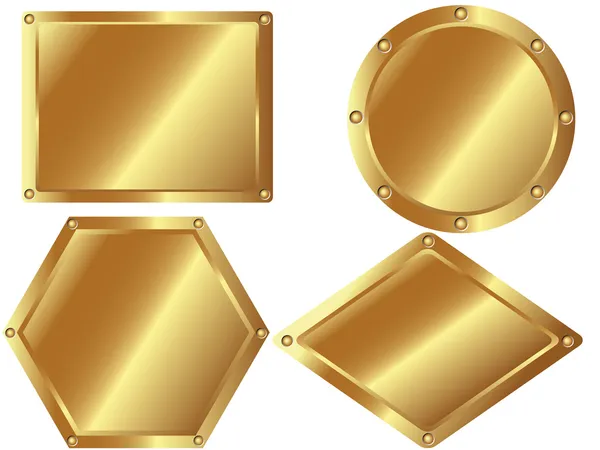 Set de placas de metal dorado 2 — Vector de stock